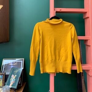 Mustard Yellow Turtleneck Women's Sweater